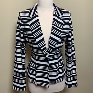 Calvin Klein black and white striped blazer